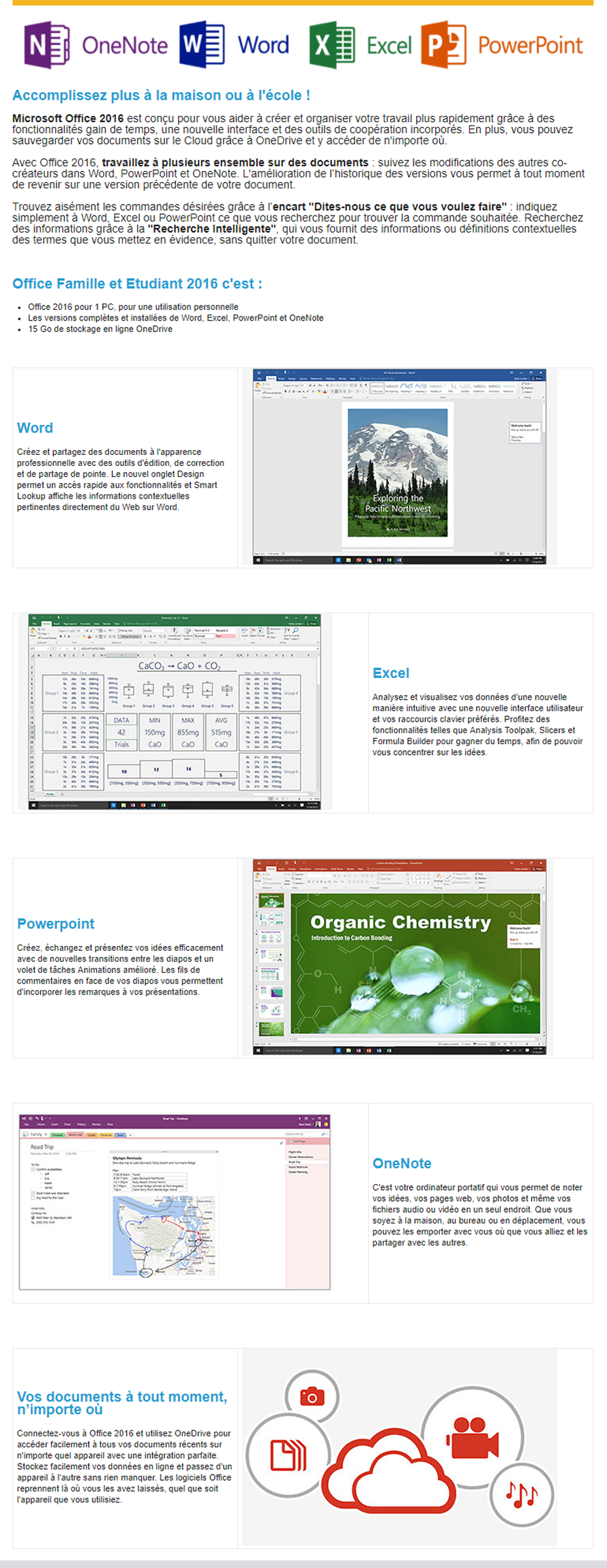 Acheter Microsoft Office Famille et Étudiant 2016 pour Windows–Français(79G-04602)Maroc